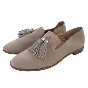 Franco Sarto Holland Slip On Loafers Genuine Suede Nubuck Natural Sand Womens 9